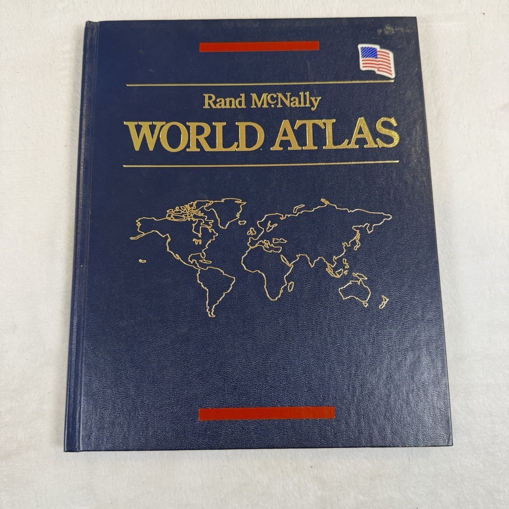 1995 Rand McNally World Atlas Hardcover Maps Geography Reference Book USA